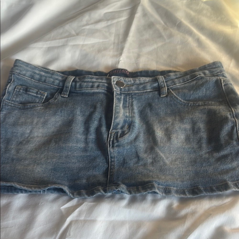 Classic Blue Denim Mini Skirt